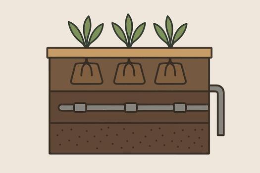 Cutaway Plant Structure Diagram with Layered Internal Sections vector