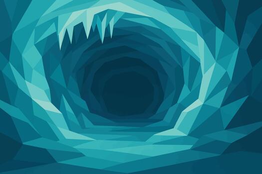 an abstract illustration of a tunnel with a light coming out of it vector