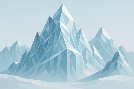illustration of a mountain range with snow vector