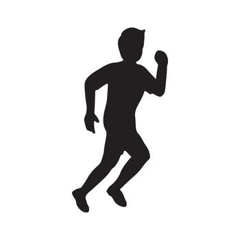 silueta de un hombre correr, representando atletismo y movimiento vector