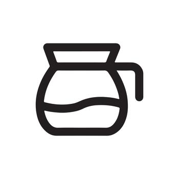 Minimalist outline icon depicting a classic coffee pot or glass pitcher, perfect for design elements, suitable for various digital and print applications as a versatile Panium.eps style graphic asset vector