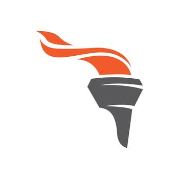 A minimalist and elegant illustration of a fiery torch, symbolizing triumph, guidance, and the enduring spirit of competition and achievement, serving as a powerful emblem vector