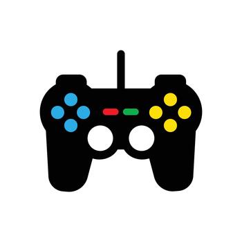 Modern gaming controller icon representing digital entertainment and interactive play, perfect for technology, app, or website design elements, conveying fun and connectivity vector