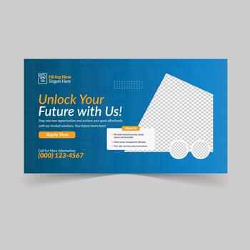 Unlock your future with us job hiring Thumbnails and Large Web Banner Post Design vector