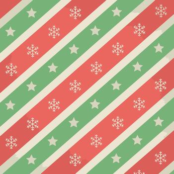 retro Navidad diagonal raya modelo con copos de nieve y estrellas. vector