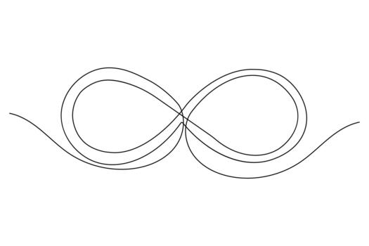 Continuous line drawing of infinity symbol icon minimalist style isolate vector