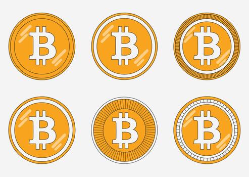 Understanding Bitcoin through Digital Coin Designs and Cryptocurrency Concepts vector