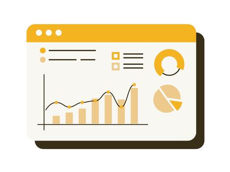 Business Analysis Dashboard with Graphs and Stock, graphic displays data analysis vector