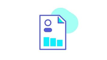 en minimal dokumentera ikon med godkännande markeringar representerar städa spela in hantering, klar recension processer, och effektiv organisation inom en strömlinjeformat digital arbetsyta. video