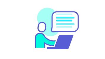 un' il computer portatile utente con un' Messaggio finestra illustra a distanza produttività, efficiente compito coordinazione, e liscio digitale comunicazione entro un' pulito e moderno spazio di lavoro. video