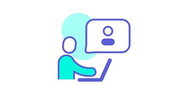 un' utente figura scambiare un' Messaggio bolla rappresenta attivo comunicazione, forte collaborazione, e liscio informazione flusso attraverso un intuitivo e collegato digitale spazio. video