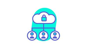 een wolk netwerk icoon vertegenwoordigen beschermde samenspel omgevingen dat ondersteuning veilig samenwerking, in stand houden privacy, en beveiligen allemaal gedeeld digitaal res video