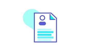 een profiel document icoon wordt weergegeven gestructureerd informatie naar overbrengen georganiseerd identiteit beheer, glad communicatie stromen, en doeltreffend documentatie in een modern indeling. video