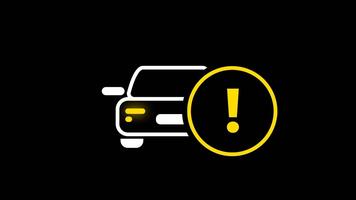 een auto alarm indicator icoon gebruikt naar signaal belangrijk meldingen, systeem waarschuwingen, of verplicht bestuurder aandacht naar in stand houden veilig voertuig operatie. video