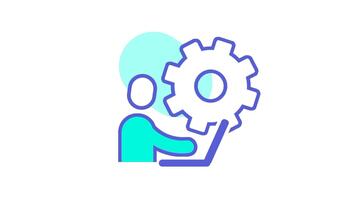 ein illustriert Zahl passt sich an ein groß Ausrüstung Symbol zu vertreten Zusammenarbeit, glatt Koordinierung, und rationalisiert Arbeitsablauf Effizienz innerhalb ein sauber modern Digital Umfeld. video