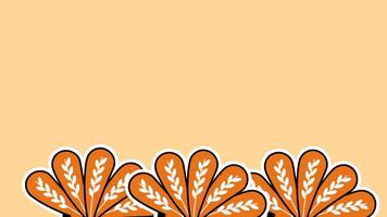 en dekorativ gräns terar flera olika kalkoner sitter på de botten, tillsats en livlig och pigg tacksägelse tema den där förstärker de värma höst presentation video