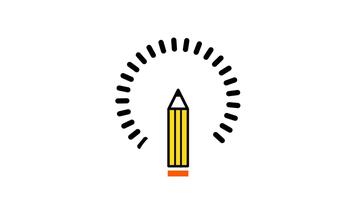 viene visualizzato un' matita circondato di digitale elementi simboleggiante creatività fusione con tecnologia abilitare significativo espressione attraverso in espansione globale digitale ambienti. video