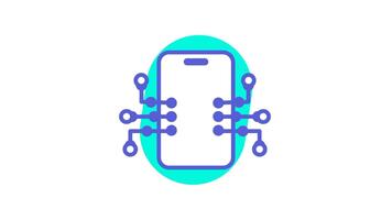A smartphone circuit icon symbolizing encrypted data flow ensuring protected communication, preventing breaches, and maintaining reliable mobile devic video
