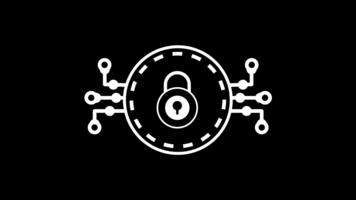 caracteristicas un protector bloquear dentro un digital anillo representando poderoso la seguridad cibernética diseñado a Guardia sensible información a través de en todo el mundo tecnológico entornos. video