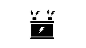 An electric battery icon showing energy output and power status, representing automotive performance, system reliability, and essential electrical functions. video