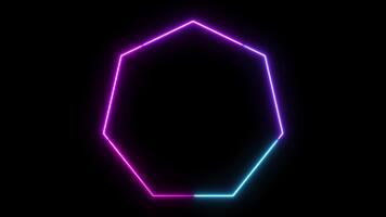 Multicolor Neon Honeycomb Loop Glowing Light Frame Animation on Black Background video