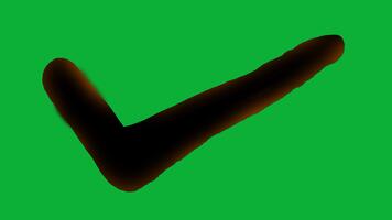 måla borsta bock teckning Start och slutet animering på grön bakgrund, handmålad kolla upp mark stroke med organisk konstnärlig textur, slät penseldrag avslöja för rörelse grafik och visuell design video