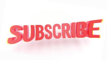 3D Subscribe Text Animation with Lens Distortion Effect. Subscribe Text Motion Graphic. 4K video