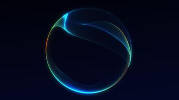 minimo profondo blu raggiante sfera animazione. senza soluzione di continuità 4k 60fps Tech sfondo per lusso marchio, calma futuristico ui e elegante movimento disposizione. video