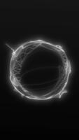 svartvit digital strängar formning en trogen lysande klot. sömlös 4k 60 fps slinga för tech bilder, sci-fi gränssnitt och minimal rörelse design. video