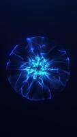Energetic glowing blue plasma orb forming a futuristic spherical wave effect. Seamless loop in 4K 60FPS for modern tech visuals, event screens and elegant abstract motion designs. video