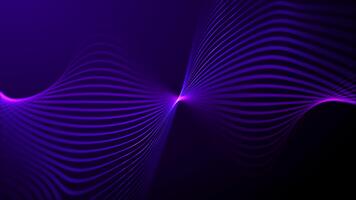 abstrakt blå grafisk Vinka i oskärpa. vriden linjär Vinka mönster, suddig violett bakgrund. närbild. rosa blå lutning Vinka Plats med sömlös rörelse. medium skott, tech-cyber lysande skärm video