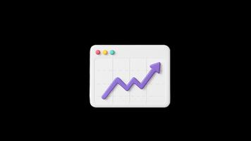 Animated Marketing Chart Growth Visualization. An animated chart rising in a digital interface, representing internet marketing growth and analytics video