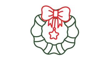 Christmas wreath icon animation. Animated icon related to christmas. Suitable for user interface, provide visual feedback and more. alpha channel, transparent background video