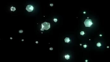 astratto raggiante geometrico forme galleggiante nel buio spazio - animato sfondo video