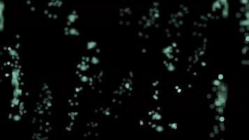 abstrakt glühend Bokeh Partikel schwebend im dunkel Hintergrund, futuristisch Digital Bewegung Grafik video