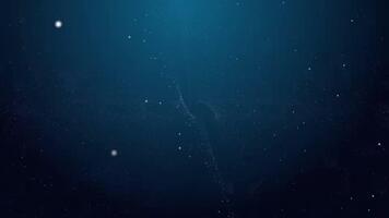 Blue floating light particles drifting slowly in dark abstract background space. Abstract concept video