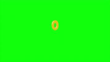 Gelb Ballon Nummer 0 schwebend auf Grün Bildschirm Hintergrund mit dünn Zeichenfolge video