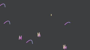 Abstract Colorful Scribbles and Lines on Dark Background Animation Loop video