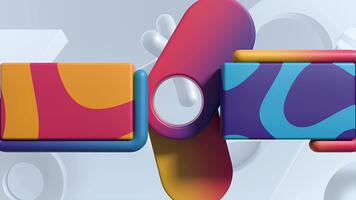 astratto 3d forme con colorato turbine modelli, moderno geometrico design e pendenza colori video