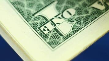 Macro view of paper bill stacking during manual money counting video