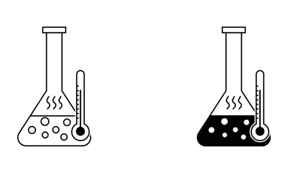 measurement and control of temperature in a chemistry experiment icon vector