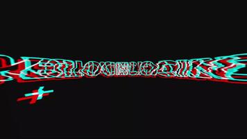 cinematico stile di blockchain con colorato problema tecnico effetti e fluente linee, vivace digitale interruzioni in mostra blockchain tecnologia attraverso animato problema tecnico effetti e fluente nodo modelli video