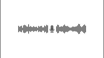 Stimme Aufzeichnung Audio- Wellen und Mikrofon Symbol zum Podcasting, Rede Erkennung, und Klang Technologie Konzepte video