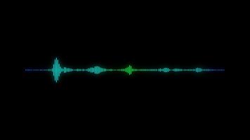 digitale Audio equalizzatore visualizzazione suono onde su un' buio sfondo, che rappresentano musica, voce, dati analisi. video