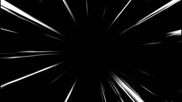 Abstract speed lines effect on black background for dynamic motion, energy concept and graphic design element. video