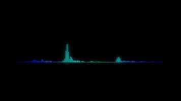 digitale Audio equalizzatore visualizzazione suono onde su un' buio sfondo, che rappresentano musica, voce, o dati analisi. video