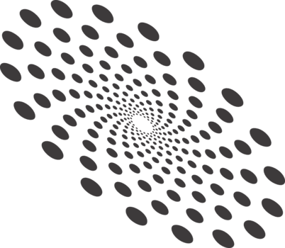 abstract stippel ronde met spiraal patroon. circulaire grafisch. kolken cirkel vorm met halftone effect. meetkundig concentrisch radiaal element png