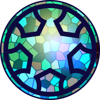 Gothic circle rose window with medieval ornament. Cathedral and castle rosettes. Christian architecture element with color stained glass. Radial green frame png