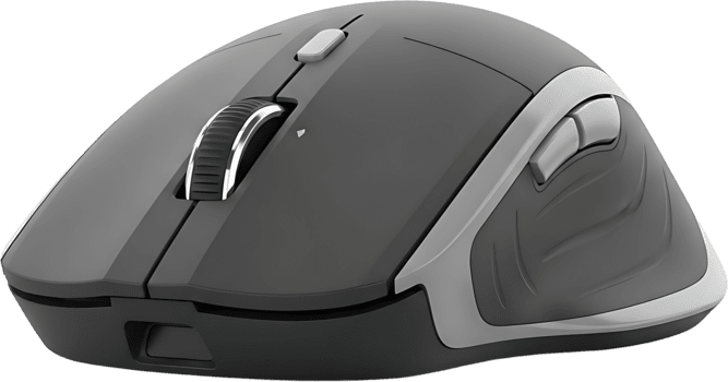 Ergonomic wireless computer mouse with comfortable grip and multiple programmable buttons png