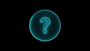 neon fråga mark animering slinga video
